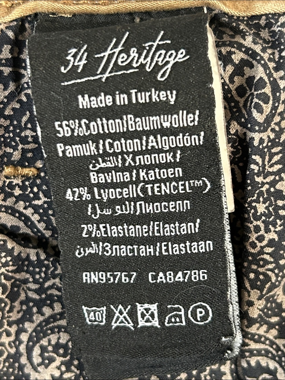 34 Heritage Men's Heritage Slim Fit Chinos - Picture 6 of 9